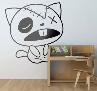 Tyg katt vägg klistermärke - Tenstickers
