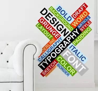 Typografi begrepp textvägg klistermärke - Tenstickers