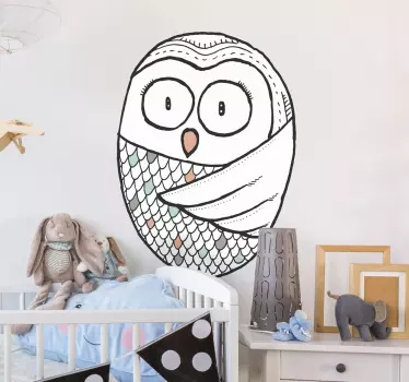 Uggla illustration klistermärke - Tenstickers