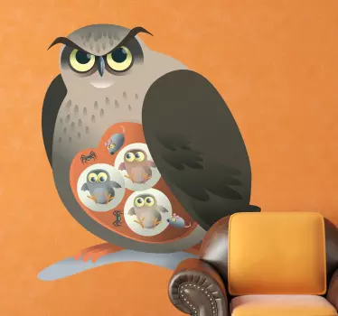 Uggla mor vägg klistermärke - Tenstickers
