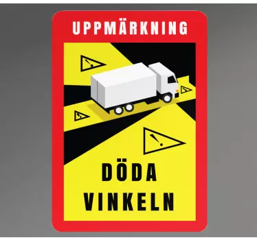 Uppmärksamhet döda vinklar i svensk skylt klistermärke - Tenstickers