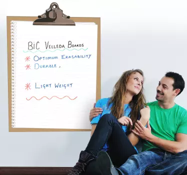 Urklipp whiteboard vägg klistermärke - Tenstickers