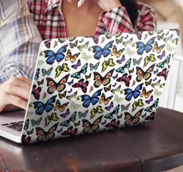 Vackra och färgglada fjärilar laptop dekal - Tenstickers