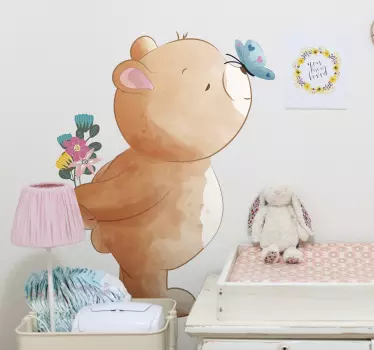 Väggdekor för björn och fjäril - Tenstickers