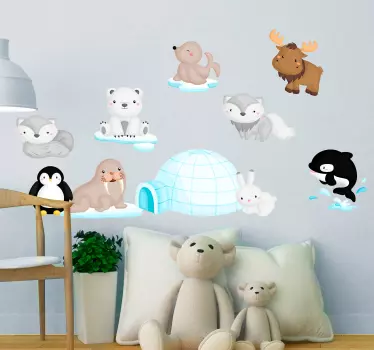Väggklistermärke för arktiska djurliv - Tenstickers