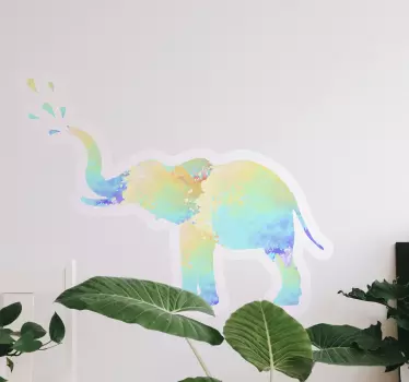 Väggklistermärken djur färgglad babyelefant - Tenstickers