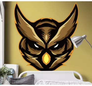 Väggklistermärken djur fierce owl emblem - Tenstickers