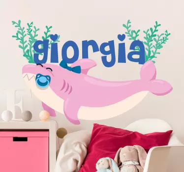 Väggklistermärken djur glad haj design - Tenstickers