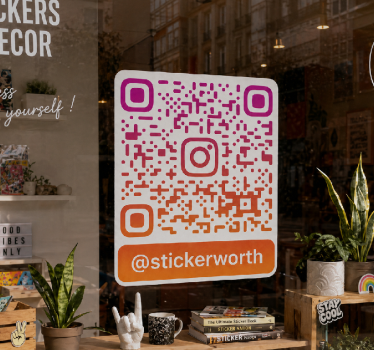 Väggklistermärken djur med qr-kod för instagram - Tenstickers