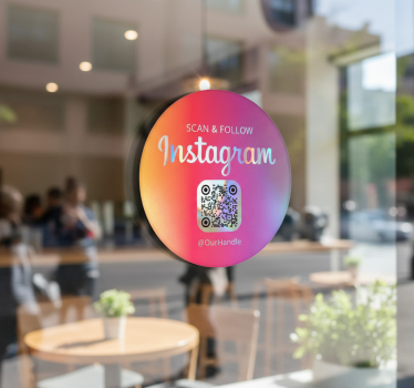 Väggklistermärken djur med regnbåge instagram qr kod - Tenstickers