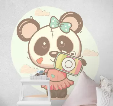 Väggklistermärken djur söt panda fotograf - Tenstickers