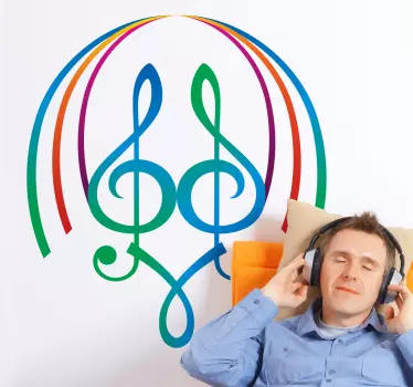 Väggklistermärken djur strålande melodikoner - Tenstickers