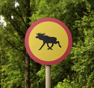 Vägskylt älg vägmärke klistermärken - Tenstickers