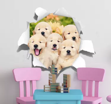 Valpar trampa l'oeil väggdekor - Tenstickers
