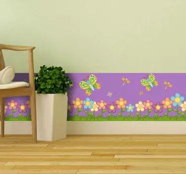 Vårblommor kjolvägg klistermärke - Tenstickers