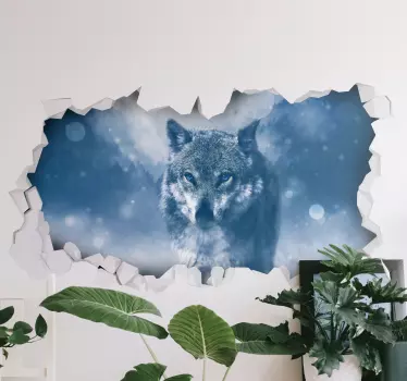 Varg i snön tapet dekal - Tenstickers