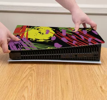 Vibrant abstrakt omslag ps5 klistermärke - Tenstickers