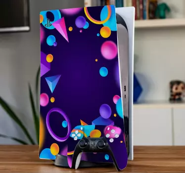 Vibranta geometriska element ps5 klistermärke - Tenstickers