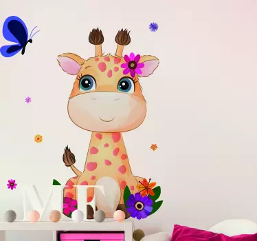 Vilda afrika för barn giraff flicka djur vägg klistermärke - Tenstickers