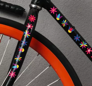 Vilda blommor Klistermärke cykel - Tenstickers