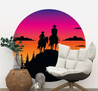 Vilda väster solnedgång klistermärken - Tenstickers