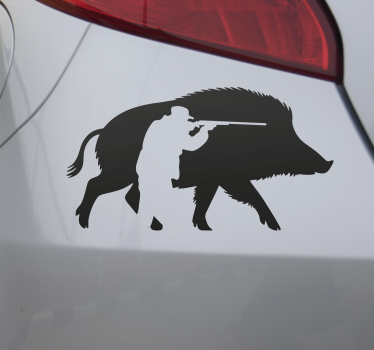Vildsvinsjakt bil klistermärke - Tenstickers
