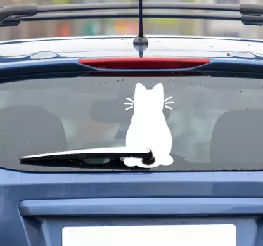 Vindrutetorkare katt Väggklistermärken - Tenstickers