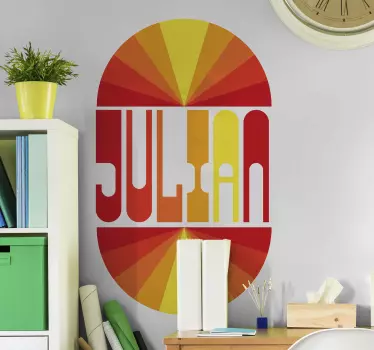 Vintage solnedgång med namnet geometriska väggdekal - Tenstickers
