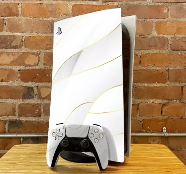 Vit marbel playstation 5 klistermärke - Tenstickers