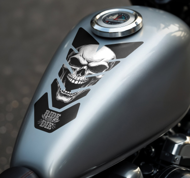 Vit skalle motorcykelklistermärke - Tenstickers