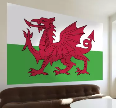 Wales flagga vägg klistermärke - Tenstickers