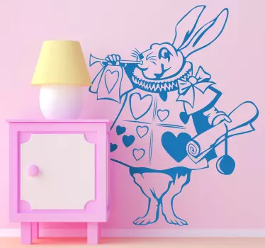 Wonderland kanin vägg klistermärke - Tenstickers
