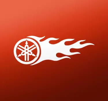 Yamaha design med flam dekal motorcykel - Tenstickers