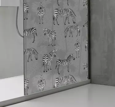 Zebra och palmer dusch klistermärke - Tenstickers