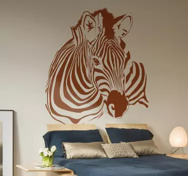 Zebra porträtt väggdekor - Tenstickers