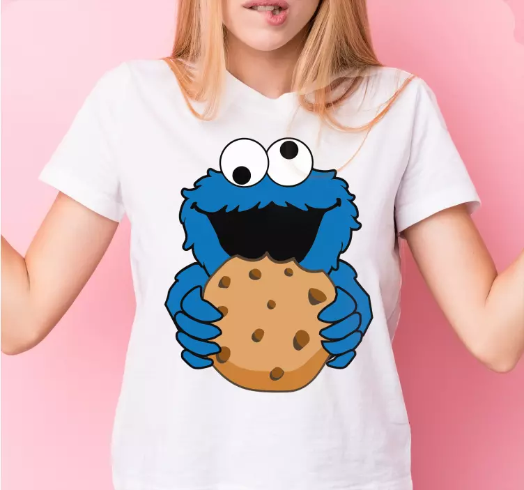 Cookie monster anpassad t-shirt - Tenstickers