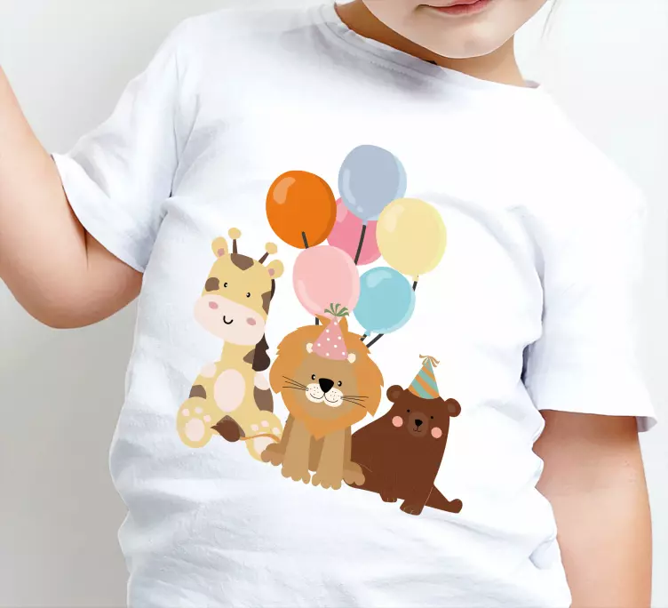Afrikanska djur och ballonger barn-t-shirt - Tenstickers