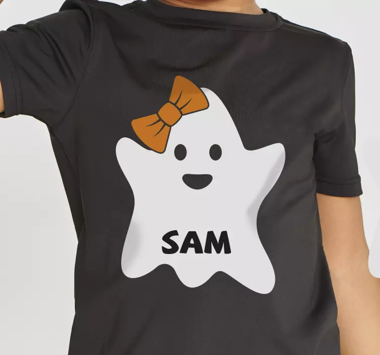 Halloween spöke med namn t-shirt - Tenstickers