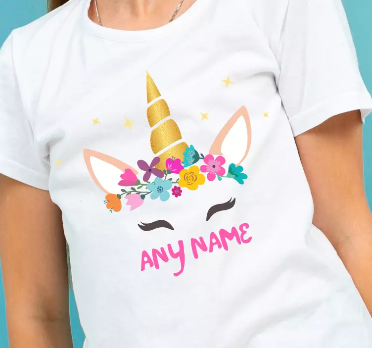 Anpassningsbar unicorn barn-t-shirt - Tenstickers