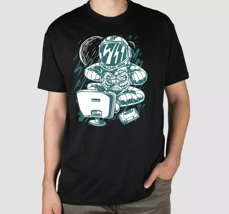 Bärbar konsol tecknad t-shirt - Tenstickers