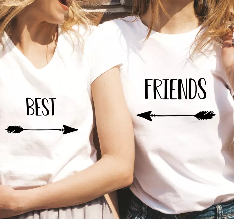 Best friends arrow anpassad t-shirt - Tenstickers
