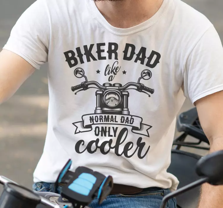 Biker pappa fars dag skjorta - Tenstickers
