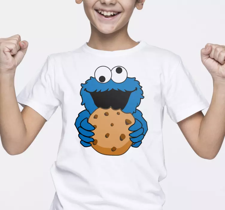Cookie monster anpassad t-shirt - Tenstickers