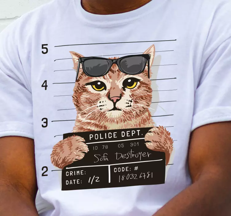 Cool katt önskade anpassad t-shirt - Tenstickers
