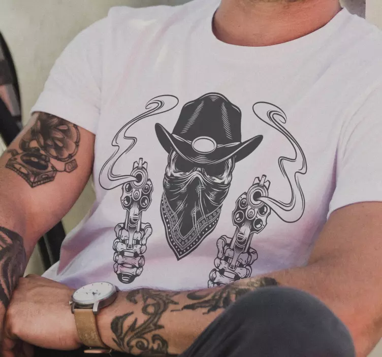 Cowboy skalle och bandanna t-shirt - Tenstickers
