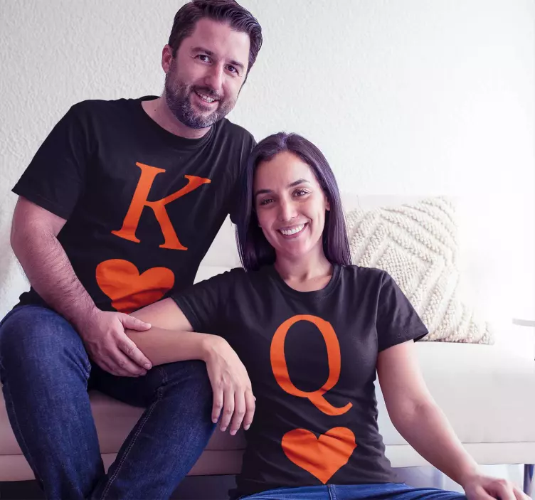 Drottning och kung poker version t-shirt - Tenstickers