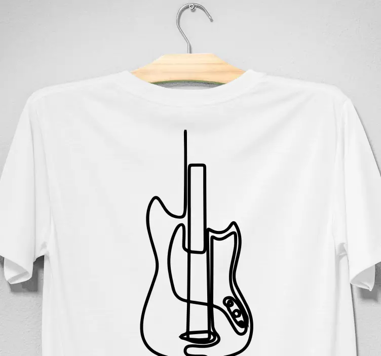 Elektrisk gitarr minimalistisk anpassad t-shirt - Tenstickers