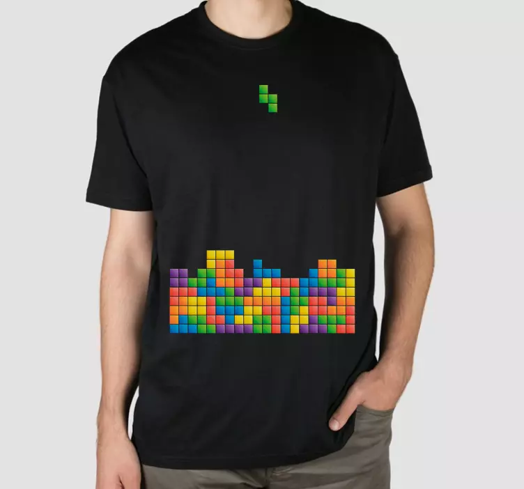 Fallande tetris anpassad t-shirt - Tenstickers