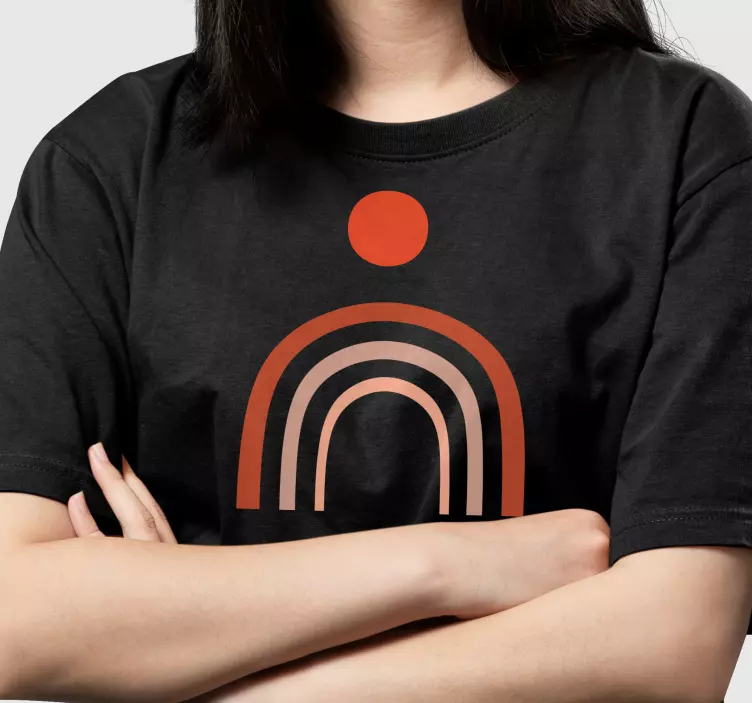 Retro regnbåge med sol t-shirt - Tenstickers