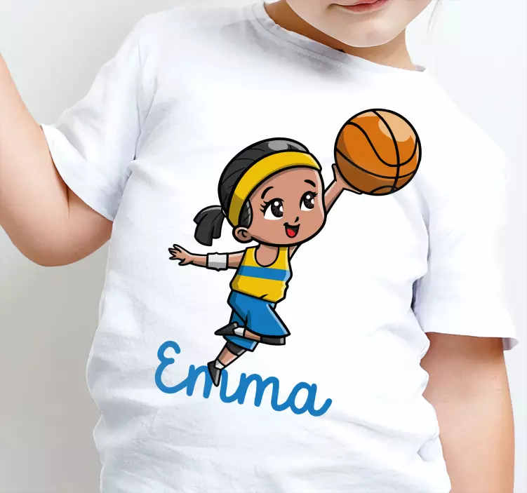 Flicka basketspelare t-shirts med namn - Tenstickers
